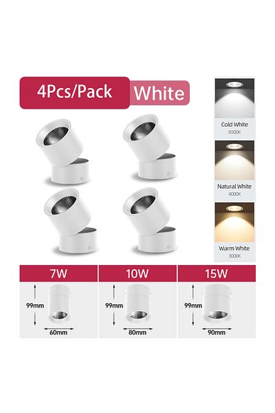 CHENBEN 10w Warm White 3000k 4pcs White Dody Led Downlight 3 Colour Change Home-appliance Decor Spotlight In