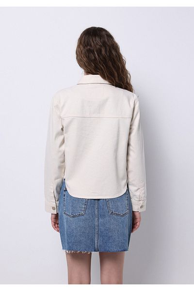 Colin's Regular Fit Classic Fitted Plain Women's White Long Sleeve Shirt