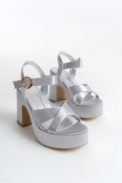 MARSEDO Abbey Women's Strappy Platform Sandals Silver