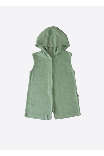 kitikate Organic Premium Men's Terry Shorts Overalls Green