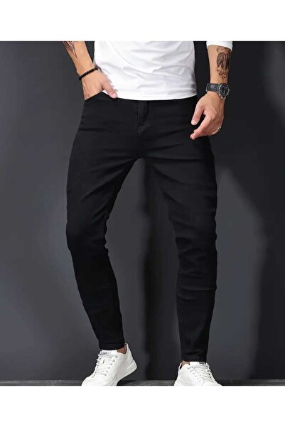GİRAY TEX Чоловічі чорні джинси Чоловічі джинсові штани