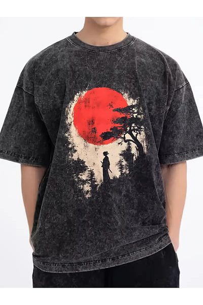 PENTHİLUS Men's Casual Round Neck Short Sleeve Cotton Graphic Printed T-Shirt