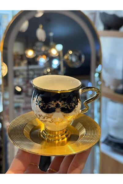 ACAR JASMINE SİYAH 6 KİŞİLİK TÜRK KAHVESİ FİNCANI