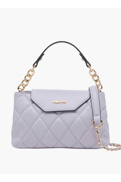 Paprika Quilted Crossbody Bag with Detachable Chain Strap and Flap Closure