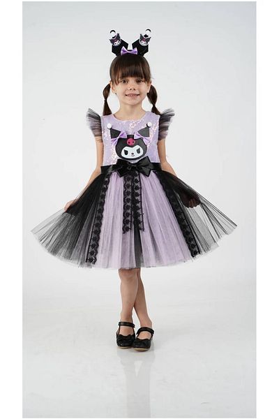 diamondstar Kuromi Crown Accessory Printed Party Birthday Girl Dress 3/4 Years