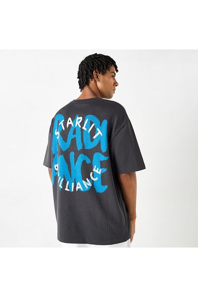 FAV Typographic Print Crew Neck T-shirt with Short Sleeves