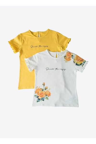 kitikate Organic Roses 2 Pack T-Shirt Yellow