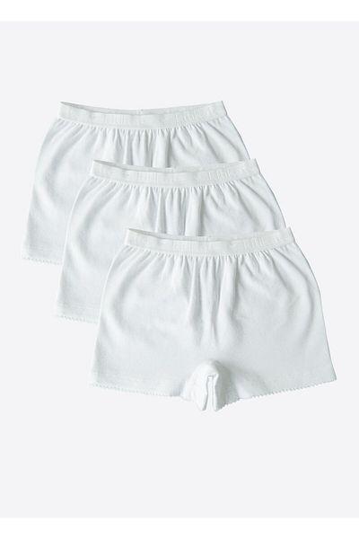 kitikate Organic Classic 3-Piece Girls Boxer White