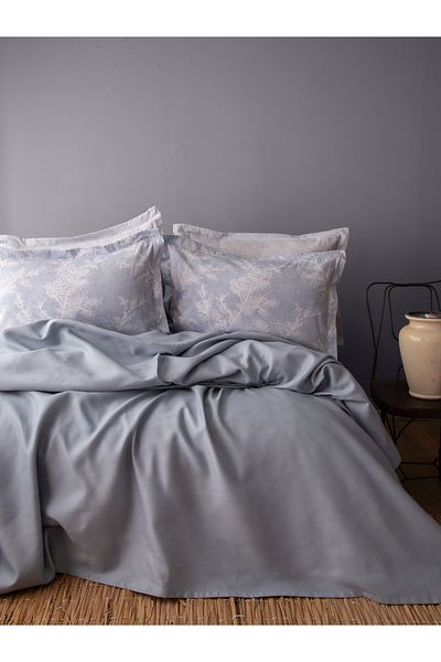 BED LİNE Set Tanya Indigo Bamboo Pique pentru o persoană