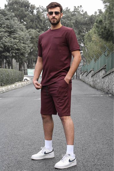 Madmext Plum Basic súprava pánskych šortiek s detailom vrecka 5914