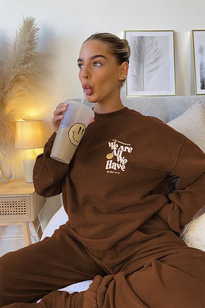 Madmext Σετ γυναικεία αθλητική φόρμα Mad Girls Brown Mg1278