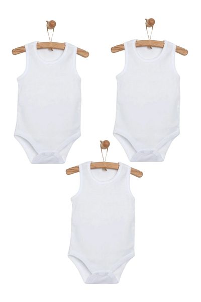 mixibaby Mixi Baby 100% Cotton Snap Fastener Baby Undershirt Body Set of 3 Unisex