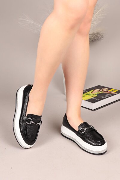 Birikon GARAZİ Kalın Taban Loafer SİYAH
