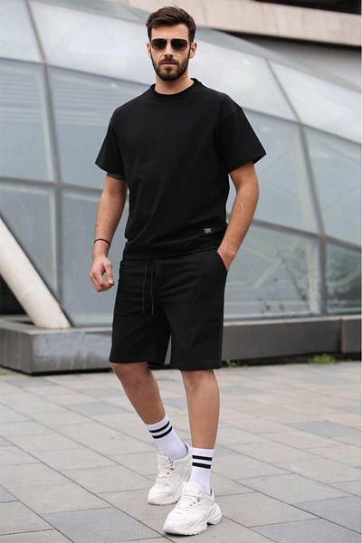 Madmext Černé pánské šortky Regular Fit Set 5915