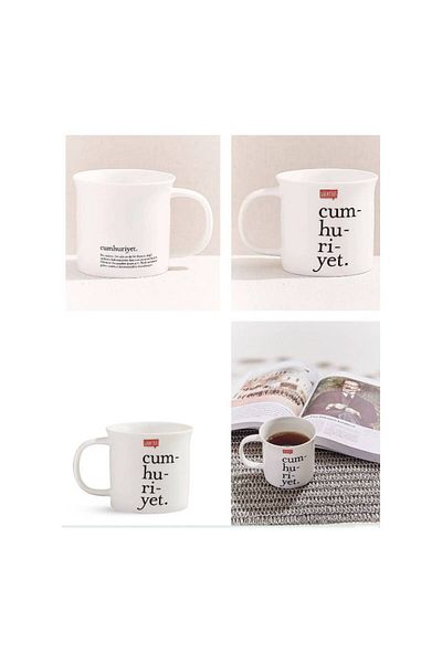 Paşabahçe Republic Porcelain Mug - Slide and Stylish Design