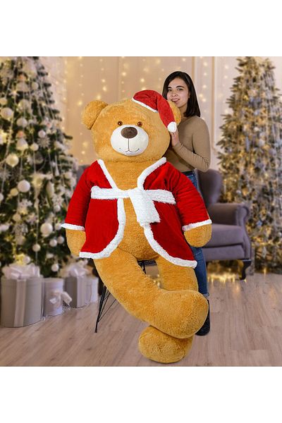 Pababo 200 Cm Teddy Bear with Santa Hat New Year, Christmas Gift