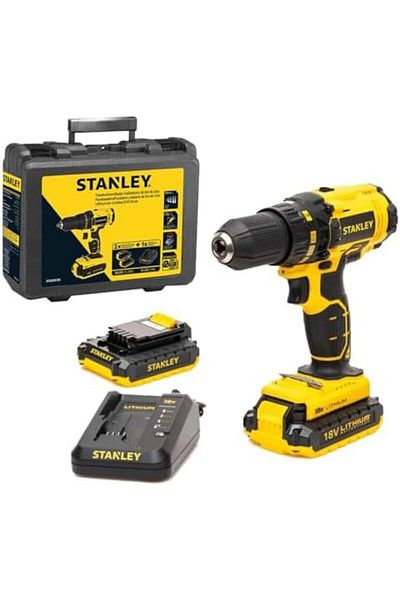 Stanley Power Tool Cordless 18V 1.5Ah Li-Ion Drill Driver Kit Box SCD20S2K-B5