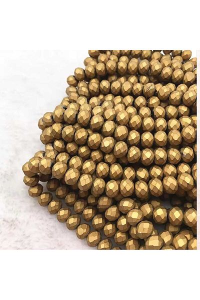 yiğit aksesuar 8 mm 5 Strand Gold Crystal Beads Rosary Bead