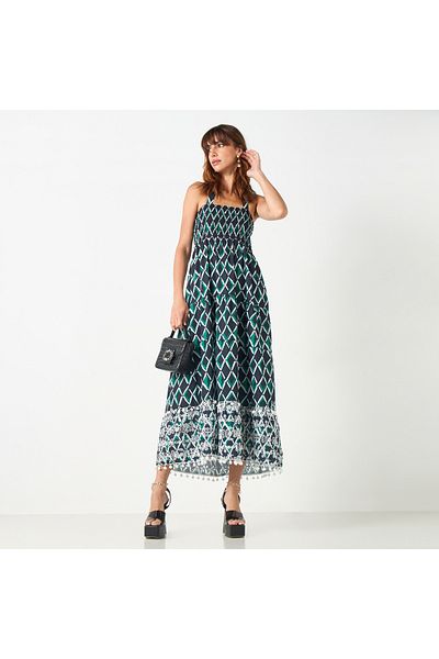 2Xtremz 2Xtremz All-Over Print Halter Dress with Shirred Detail