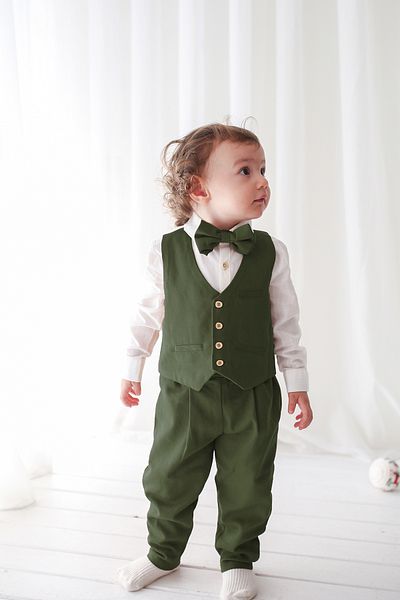 Catz Kids Set de veste cu bretele din in kaki 4 piese - 100% bumbac