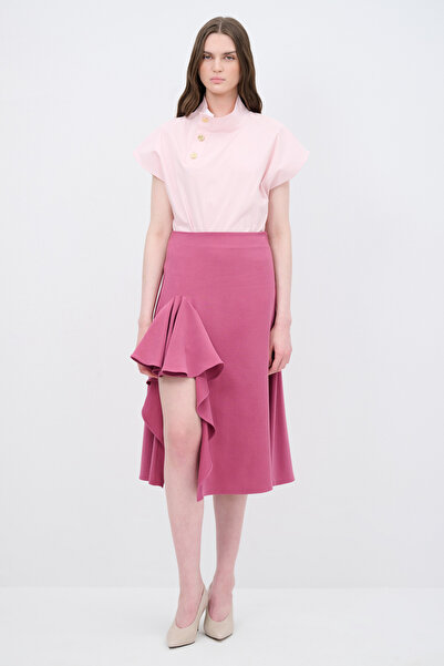 Love My Body Volanlı Midi Boy Etek