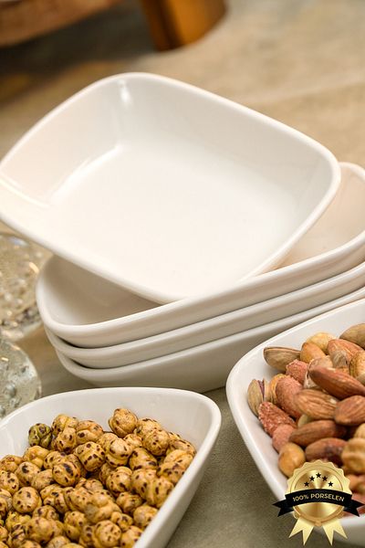 Heda Porselen 15 Cm Porcelain Breakfast Presentation Snack Bowl Set of 6 - Off White