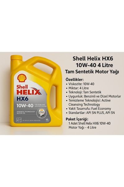 SHELL Helix Hx6 10w/40 4 Litre
