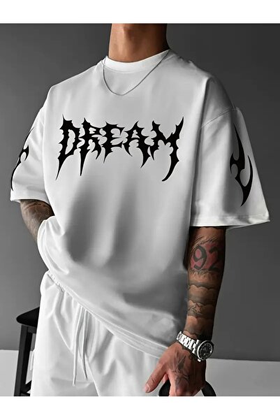 LAND MODA Men's Streetwear Graphic T-Shirt - Loose Fit, Round Neck, Short Sle...