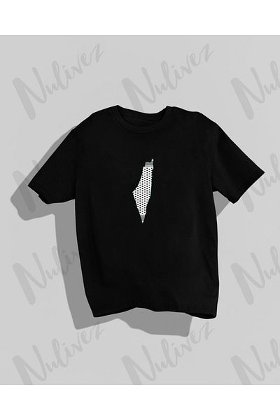 Nulivez Υψηλής ποιότητας Παλαιστινιακό Σχέδιο Unisex Μπλουζάκι Oversize - Πίσω Εκτύπωση