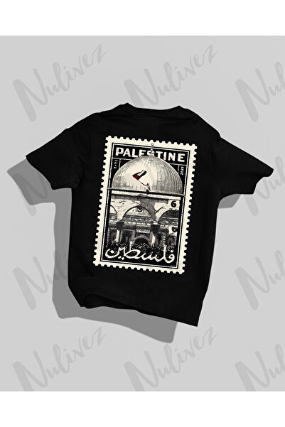 Nulivez تي شيرت كبير الحجم للجنسين بتصميم فلسطين عالي الجودة - مطبوع على الظهر
