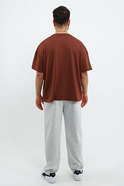 OXVİN Ανδρικό μπλουζάκι Oversize Modal Fabric Soft Loose Fit T-Shirt Basic T-Shirt