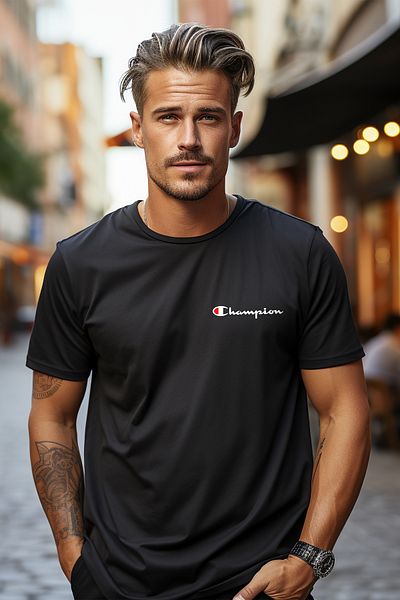 Free Tarz Tricou negru campion