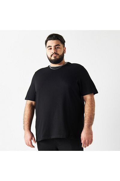 FAV Popcorn Textured T-shirt with Crew Neck and Short Sleeves
