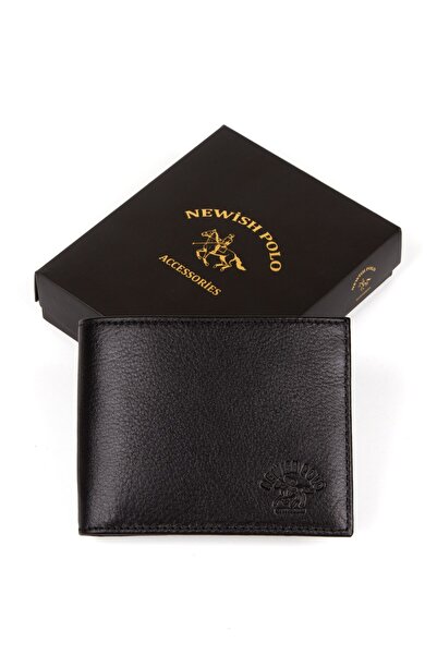 Newish Polo Men's Black Genuine Leather Wallet and Card Holder