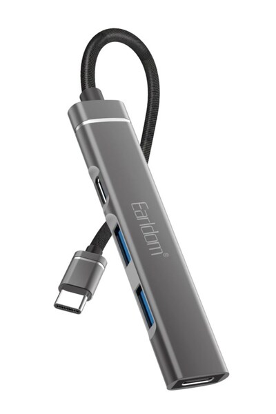 Earldom HUB19 2 Adet USB ve 2 Adet Type-C Çıkışlı PD Şarj Destekli Hub Dönüşt...