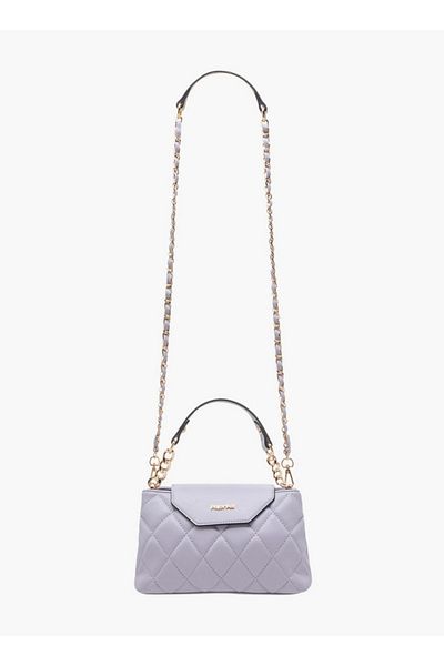 Paprika Quilted Crossbody Bag with Detachable Chain Strap and Flap Closure
