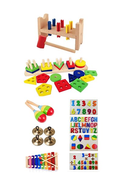 Toy Oyuncak Okul Öncesi مجموعة من 10 ألعاب مونتيسوري التعليمية الخشبية ذات ال...