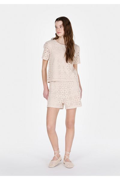 Colin's Slim Fit Mid Waist Straight Women's Beige Shorts