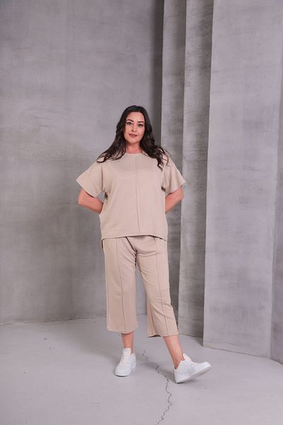 Esina Women's Tracksuit Set Crystal Fabric Capri Length
