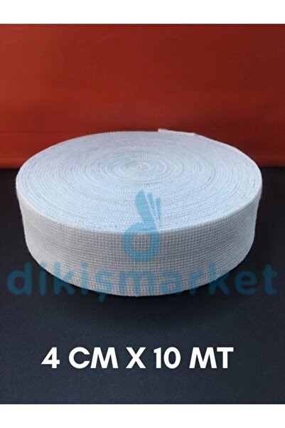 dm dikişmarket 10 Metre - Beyaz Bel Paça Yassı Geniş Lastik Lateks Ürün - Elastik Bant - Don Lastiği