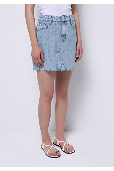 Colin's Fusta albastră pentru femei, cu fermoar, cu dungi