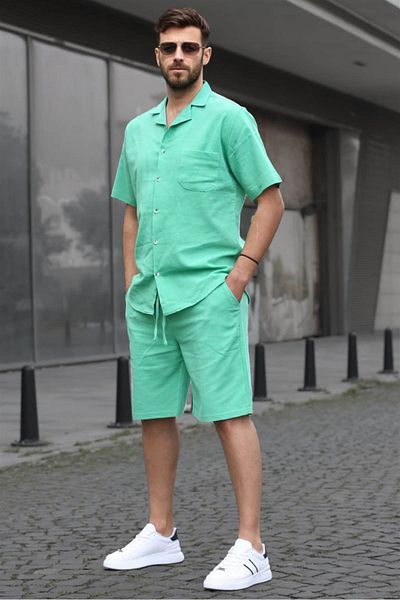 Madmext Ανδρικό Πράσινο Basic Oversize Σετ 5588