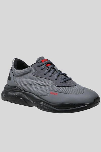 HUGO Men's Leon Runn Sneaker Gray