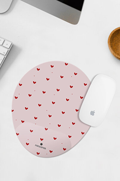 Mincanas Kalpli Renkli Desenli Bilek Destekli Oval Mouse Pad Mouse Altlığı