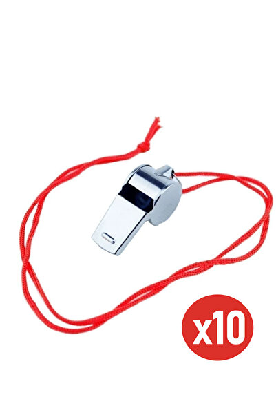 Erbek 10 Adet Düdük Renkli Ipli Metal Ipli Hakem Ve Deprem Düdüğü