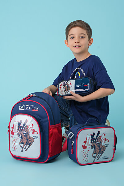 Cambridge Polo Club Navy Blue Riders 3-Piece Boys' Primary School Bag Set