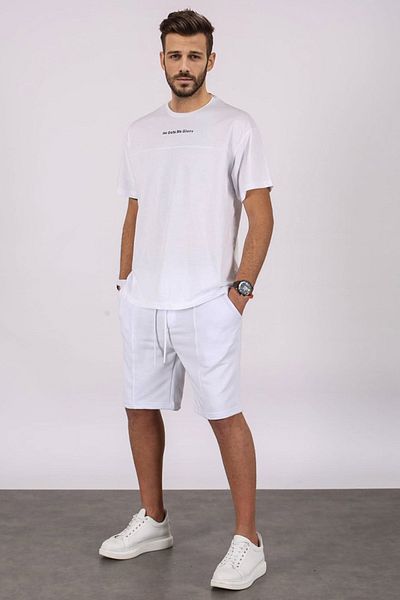 Madmext Λευκό ανδρικό σορτς 5382