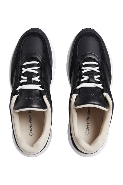 Calvin Klein Μαύρο σουέτ Λεπτομέρεια Άνετα Δερμάτινα Γυναικεία Αθλητικά Παπούτσια με ψηλό τακούνι - YW0YW01646-0GU