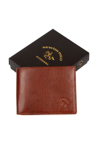Newish Polo Men's Genuine Leather Wallet and Card Holder Tan