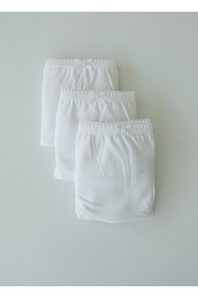 kitikate Organic Classic Girl's 3-Piece White Panties